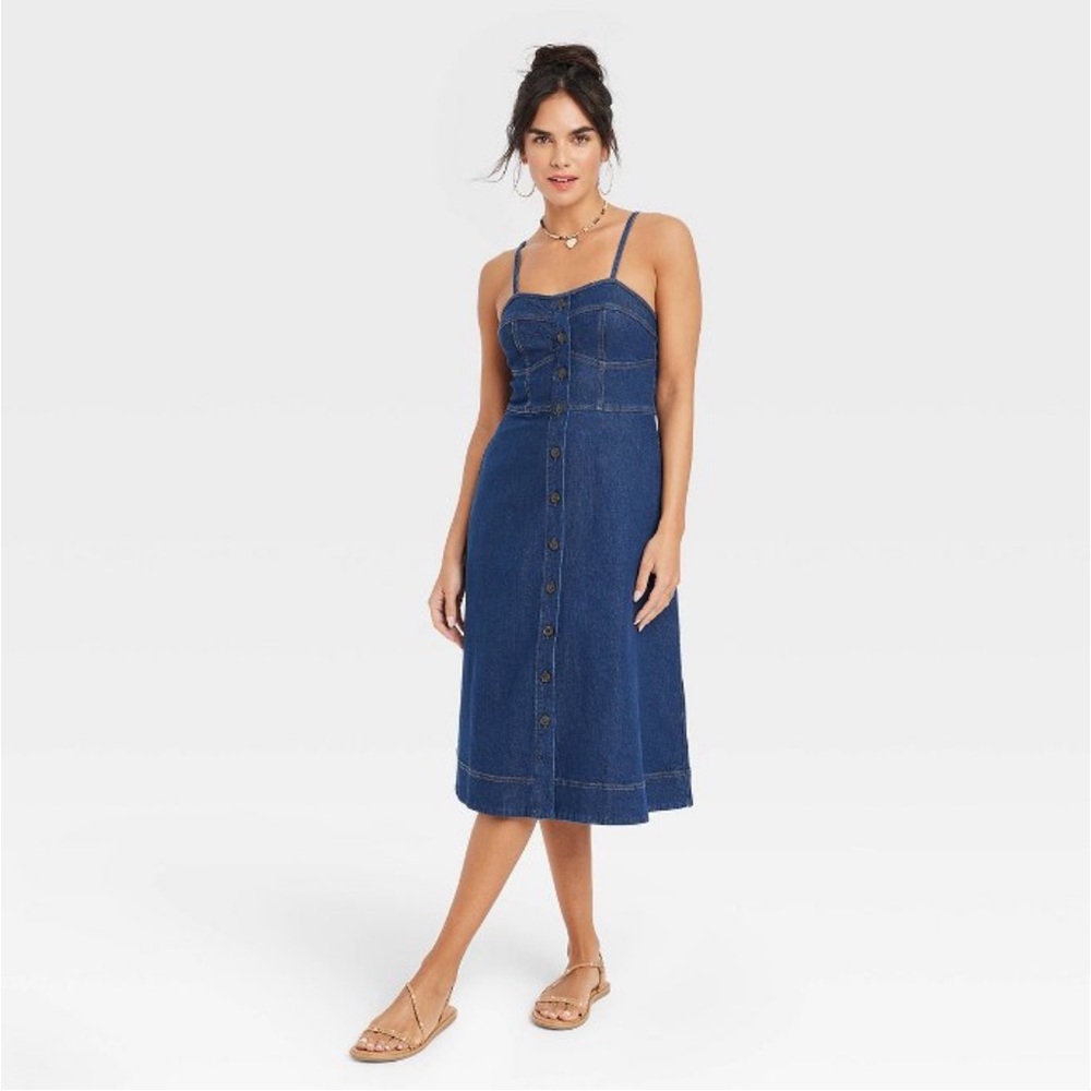 Women's Sleeveless Denim Corset Midi
Sundress - Universal Thread Indigo L
